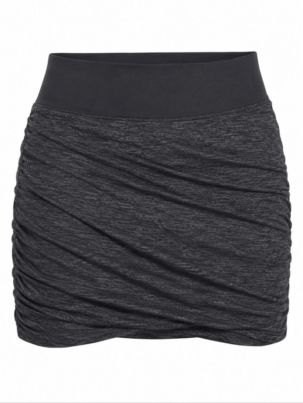 Athleta Twist It Space Dye Bubble Mini Skirt Black Gray Ruched M - Picture 2 of 14